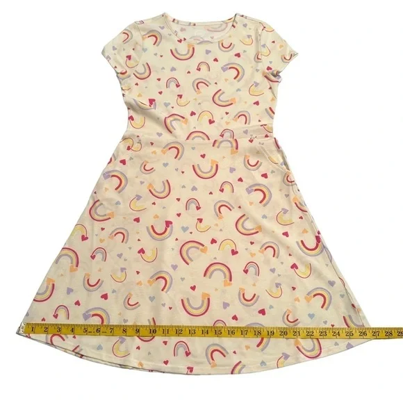 Wonder Nation Multicolor Rainbow Summer Play Dress Size Large 10-12 Pockets NWT - Picture 13 of 14
